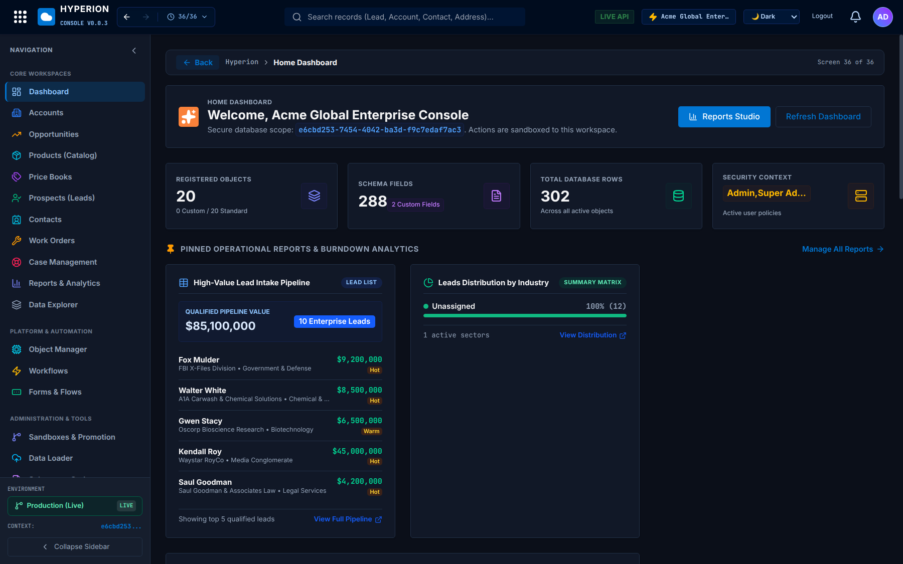 Hyperion Sovereign Enterprise CRM